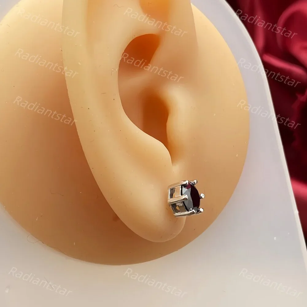 NEW Certified 2ct. t.w. Black Moissanite 6 Prone Solitaire Stud Earrings